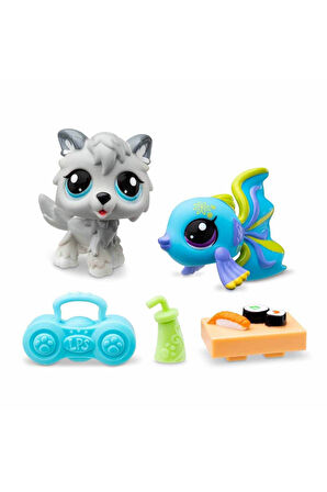 Littlest Pet Shop Minişler 2’li Figür Seti S1 - Kurt ve Balık - 5 CM
