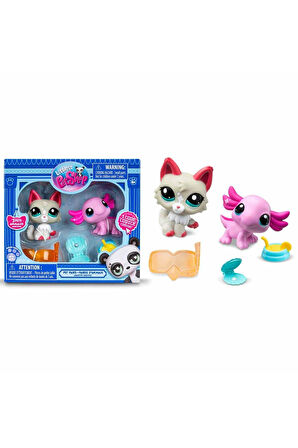 Littlest Pet Shop Minişler 2’li Figür Seti S1 - Aksolotl ve Kedi - 5 CM