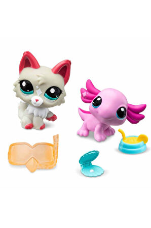 Littlest Pet Shop Minişler 2’li Figür Seti S1 - Aksolotl ve Kedi - 5 CM