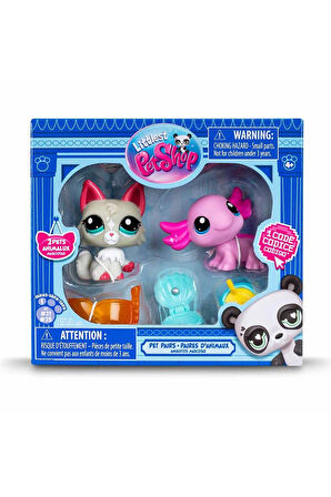 Littlest Pet Shop Minişler 2’li Figür Seti S1 - Aksolotl ve Kedi - 5 CM