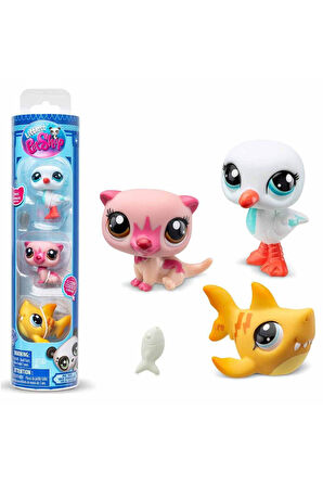Littlest Pet Shop Minişler 3’lü Figür Seti S1 - Su Samuru Martı Köpekbalığı - 5 CM