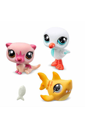 Littlest Pet Shop Minişler 3’lü Figür Seti S1 - Su Samuru Martı Köpekbalığı - 5 CM