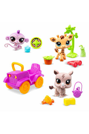 Littlest Pet Shop Minişler Safari Oyun Seti 3’lü Figür Seti S1 - 5 CM