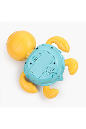Deniz Canlıları Sesi Çıkaran Işıklı Müzikli Kaplumbağa İnteraktif Bebek Eğitici Tuşlu Oyuncak Sarı