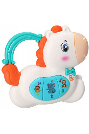 Hayvan Sesleri Çıkaran Tuşlu Işıklı Notalı Ninnili Müzikli AT İnteraktif Bebek Eğitici - Yeşil