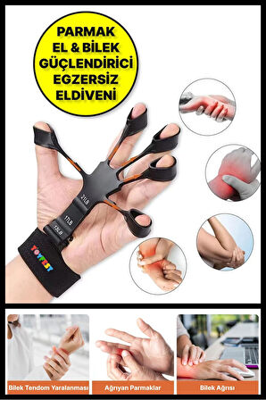 Bilek ve Kol Geliştirici Kavrama Güçlendirici Esneyebilen El Parmak Spor Aparatı - 1 ADET