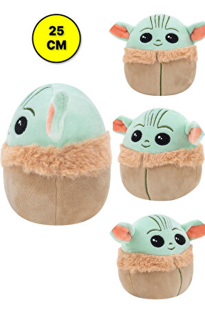 Mandalorian The Child Grogu Baby Yoda Squishmallows Yumuşak Peluş Figür - 25 Cm