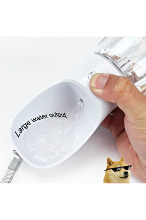 Taşınabilir Mama Hazneli Evcil Hayvan Suluğu Seyahat Kabı Kilitlenebilen Su Sızdırmaz 380 ML - Beyaz