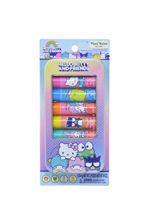 Hello Kitty & Friends Özel Metal Kutusunda 5'li Paket Dudak Parlatıcı Balsamı