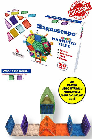 Magnescape Magnetic Tiles Mıknatıslı 3D Yapı Oyuncağı - 20 Parça