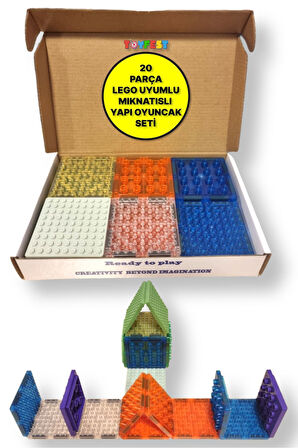 Magnescape Magnetic Tiles Mıknatıslı 3D Yapı Oyuncağı - 20 Parça