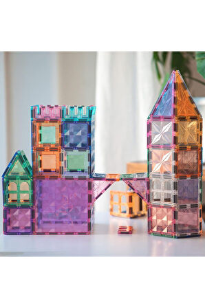 Magnescape Magnetic Tiles Mıknatıslı 3D Yapı Oyuncağı Seti - 48 Parça