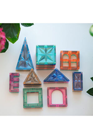 Magnescape Magnetic Tiles Mıknatıslı 3D Yapı Oyuncağı Seti - 48 Parça