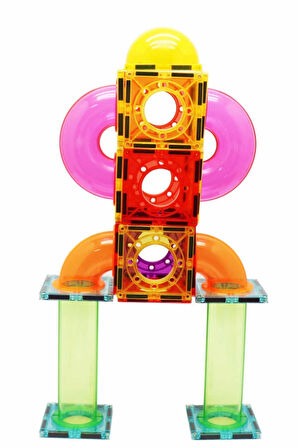 Magnescape Run Magnetic Tiles Mıknatıslı 3D Yapı Oyuncağı Seti - 106 Parça