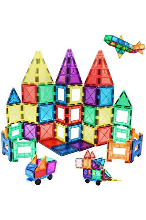 Magnescape Magnetic Tiles Mıknatıslı 3D Yapı Oyuncağı Seti  - 108 Parça