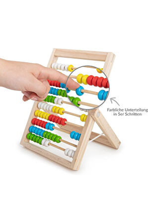Ahşap Ayaklı Renkli Boncuklu Abaküs