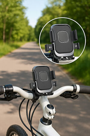 Motor,Motosiklet,Bisiklet ,Scooter İçin 360 Derece Dönebilen Gidon Versiyonu Telefon Tutucu Aparat