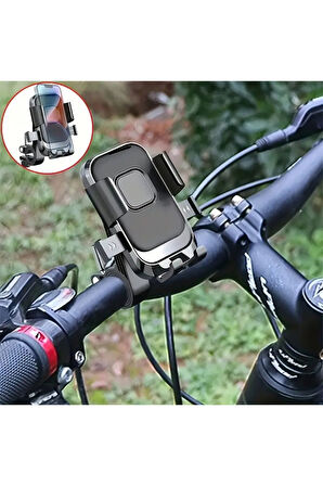 Motor,Motosiklet,Bisiklet ,Scooter İçin 360 Derece Dönebilen Gidon Versiyonu Telefon Tutucu Aparat
