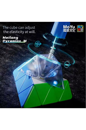 Moyu Meilong Pyramid Magnetic Cube Plastic Box - Mıknatıslı Pyramid Saklama Kutulu Zeka Küpü