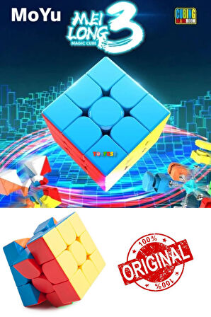 Moyu Meilong 3X3 Classic Speed Cube - 3X3 Stickersız Klasik Hızlı Rübik Zeka Küpü