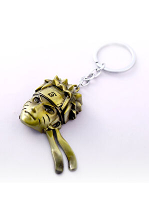 Naruto 3D Büst Figür Metal Anahtarlık - Bakır Renk - 1 ADET