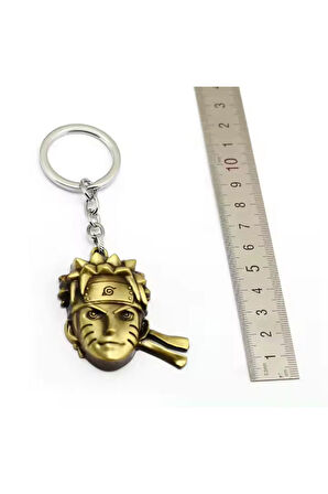 Naruto 3D Büst Figür Metal Anahtarlık - 1 ADET Bakır Renk + 1 ADET Gümüş Renk 2 li Paket