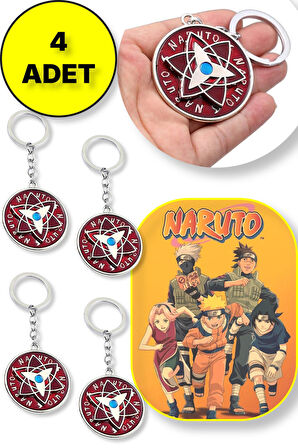 Naruto Yıldız Şekilli Metal Anahtarlık - 4 ADET