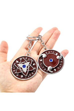 Naruto Figür Metal Anahtarlık - 1 ADET Yıldız Şekil + 1 ADET Dönence Şekil 2 li Paket