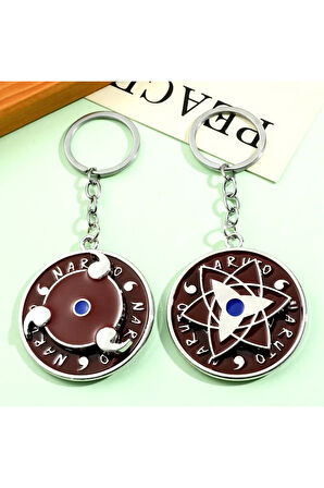 Naruto Figür Metal Anahtarlık - 2 ADET Yıldız Şekil + 2 ADET Dönence Şekil 4 lü Paket