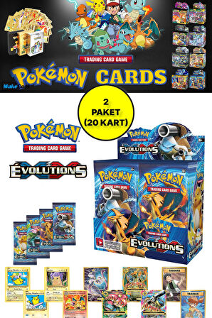 Pokemon Oyun Kartı TCG XY Evolutions Booster Pack - 2 Paket (20 KART)