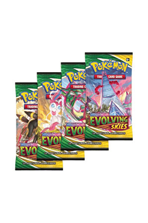 Pokemon Oyun Kartı TCG Sword&Shield Evolving Skies Booster Pack - 3 Paket (30 KART)