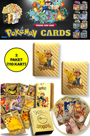 Pokemon Oyun Kartı TCG Gold Starter Box Pack - 2 Paket (110 KART)