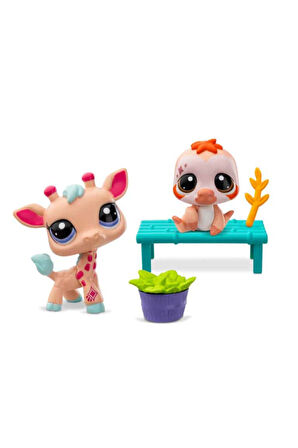 Littlest Pet Shop Minişler 2’li Figür Seti S2 - Zürafa Ve Tembel Hayvan - 5 Cm  Minişler
