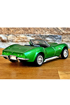 1:43 Ölçekli Lisanslı Metal Retro Amerikan Arabaları - Chevrolet Corvette 1969 - 10 CM
