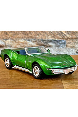 1:43 Ölçekli Lisanslı Metal Retro Amerikan Arabaları - Chevrolet Corvette 1969 - 10 CM