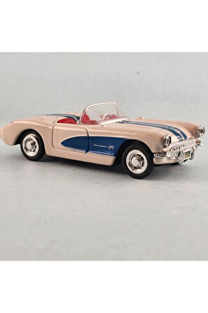 1:43 Ölçekli Lisanslı Metal Retro Amerikan Arabaları - 1957 Chevrolet Corvette - 10 CM