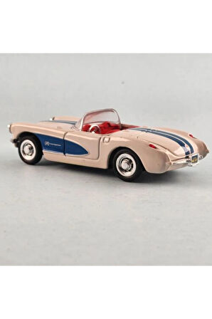 1:43 Ölçekli Lisanslı Metal Retro Amerikan Arabaları - 1957 Chevrolet Corvette - 10 CM