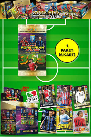 Panini Adrenalyn Fifa 365 - 2025 Official Trading Card Futbolcu Kartları - 1 PAKET (6 KART)