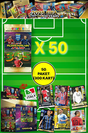 Panini Adrenalyn Fifa 365 - 2025 Official Trading Card Futbolcu Kartları - 50 PAKET (300 KART)