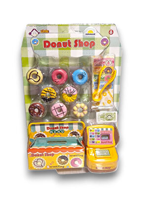 Çok Parçalı Mini  Donut Alışveriş Dükkan Seti - 14 Parça