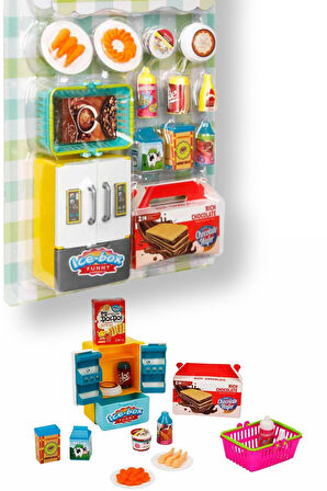 Çok Parçalı Mini  Buzdolabılı Mutfak Alışveriş Ürünler Seti - 14 Parça