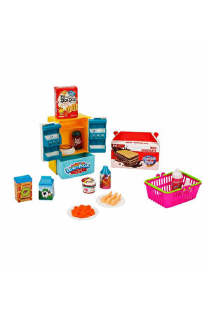 Çok Parçalı Mini  Buzdolabılı Mutfak Alışveriş Ürünler Seti - 14 Parça