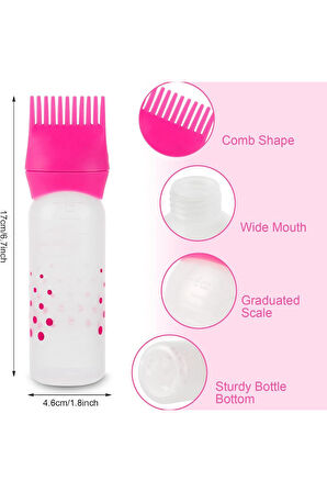 Hazneli Taraklı Saç Boyama Yağlama Kremleme Şişesi ve Cilt Bakım Fırçası Spatula Seti