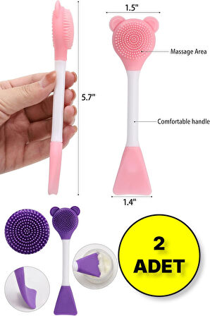 Çok Fonksiyonlu Cilt Bakım Fırçası ve Maske Spatulası - 2 ADET