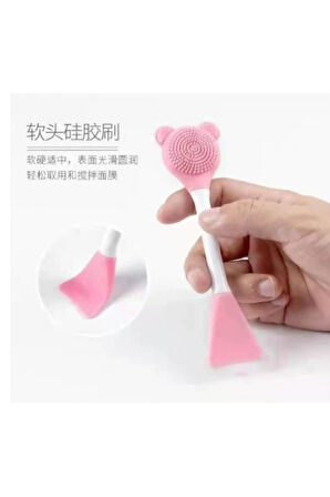 Çok Fonksiyonlu Cilt Bakım Fırçası ve Maske Spatulası - 2 ADET