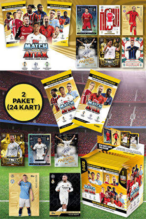Topps Match Attax 24-25 UEFA Şampiyonlar Ligi Avrupa Ligi Konferans Ligi Futbolcu Kartları - 2 PAKET