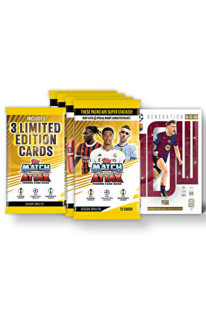 Topps Match Attax 24-25 UEFA Futbolcu Kartları Mega Multipack - 52 Kart (48 Kart+3 L.E.+1 Exclusive)