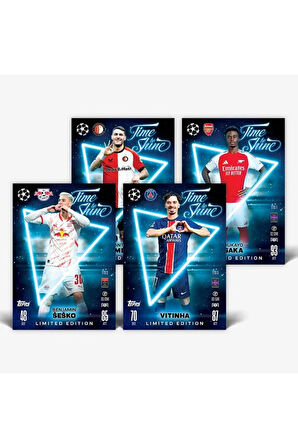 Topps Match Attax 24-25 UEFA Metal Kutulu Futbolcu Kartları Mega Tin Box - 48 Kart (Mavi Kutulu)