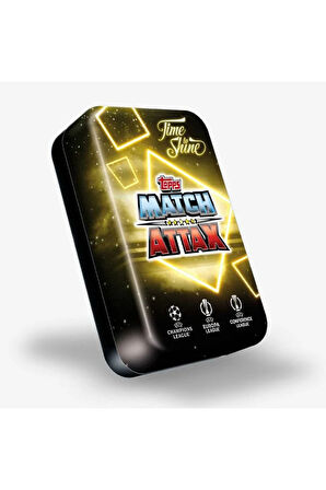 Topps Match Attax 24-25 UEFA Metal Kutulu Futbolcu Kartları Mega Tin Box - 48 Kart (Sarı Kutulu)