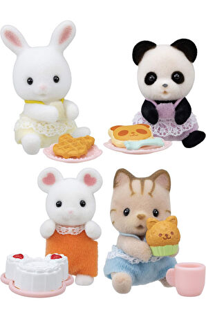 Sylvanian Families Tatlı Atıştırmalıklar Temalı Sürpriz Mini Bebek - 5 CM - 4 ADET